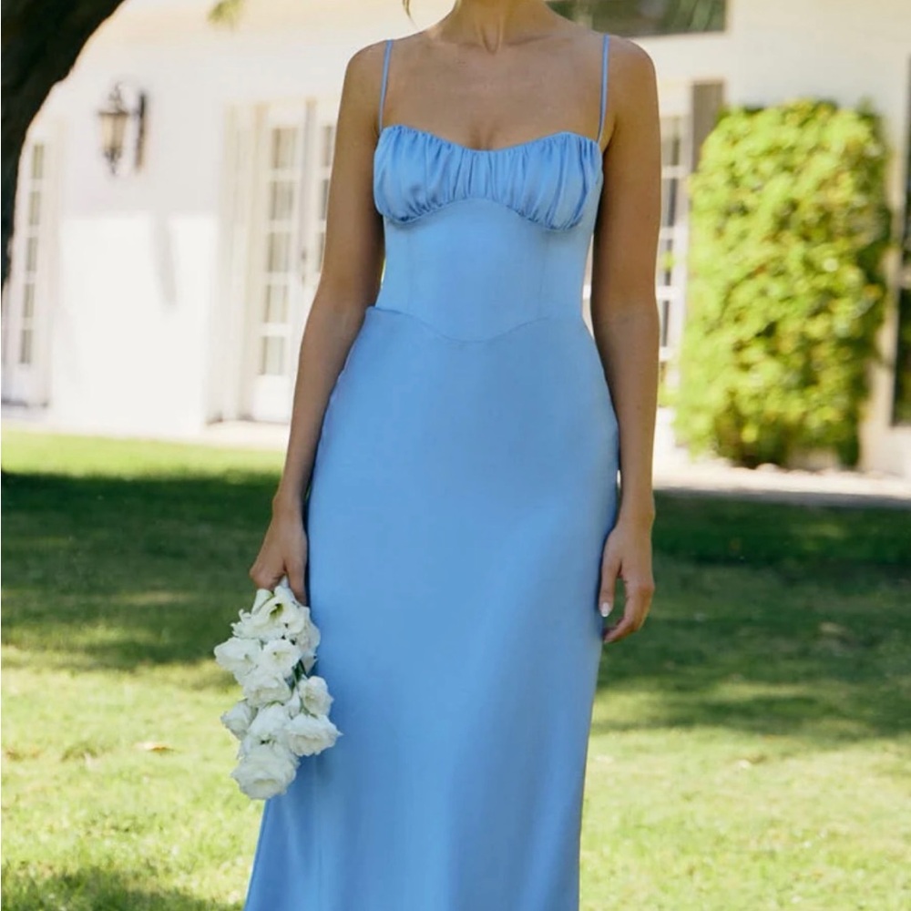 Park & Fifth Strapless Light Blue Slip Dress